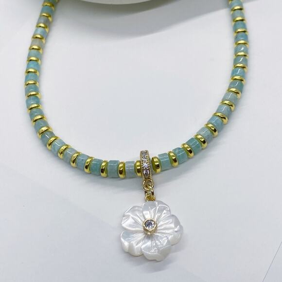 NEW FP x Luna Norte Mother Of Pearl & Amazonite Necklace - Picture 14 of 14